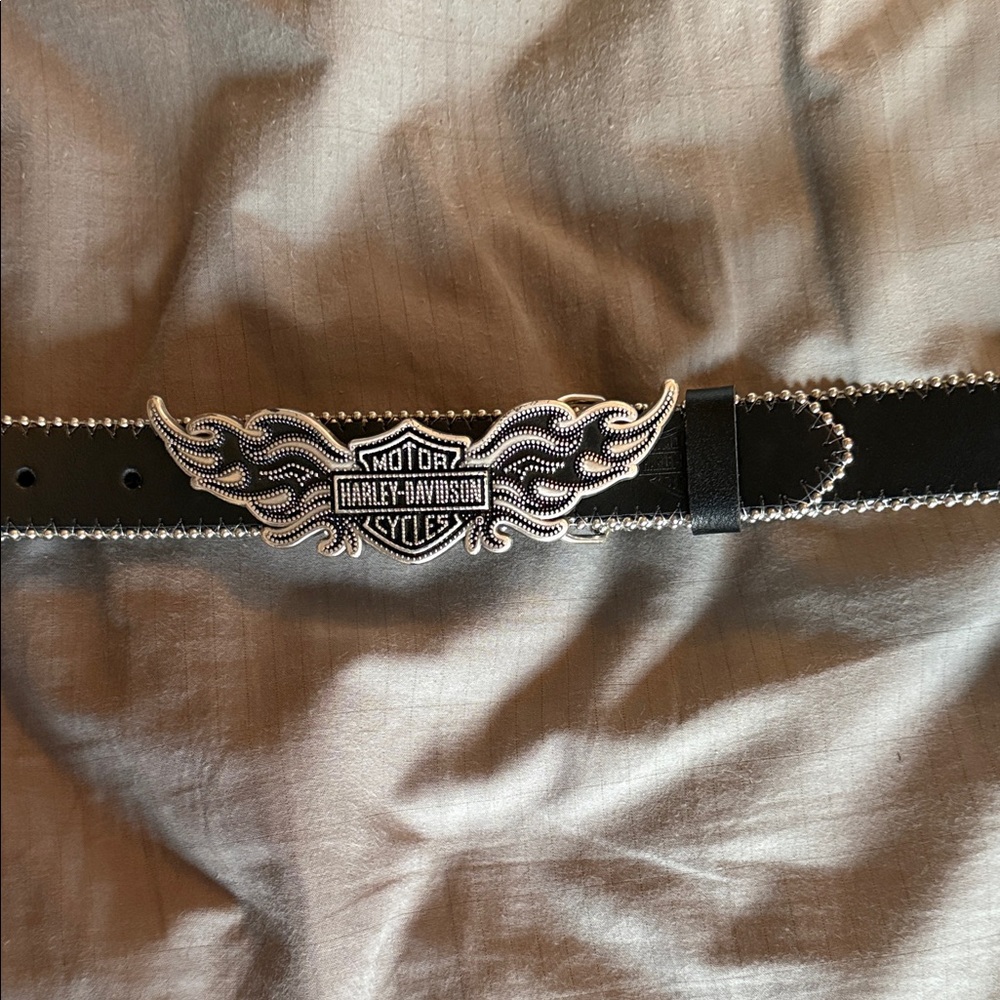 Harley-Davidson Black Belt with Silver Logo